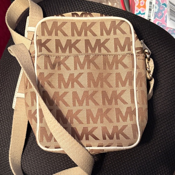 Michael Kors Beige and Brown Logo Crossbody - Picture 2 of 6